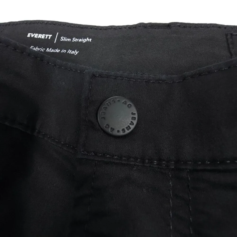 ADRIANO GOLDSHMIED Everett Slim Straight Chino Casual Pant 36x32 Black Minimal